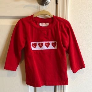 Boys Smocked LOVE T-Shirt Sz 18 Months